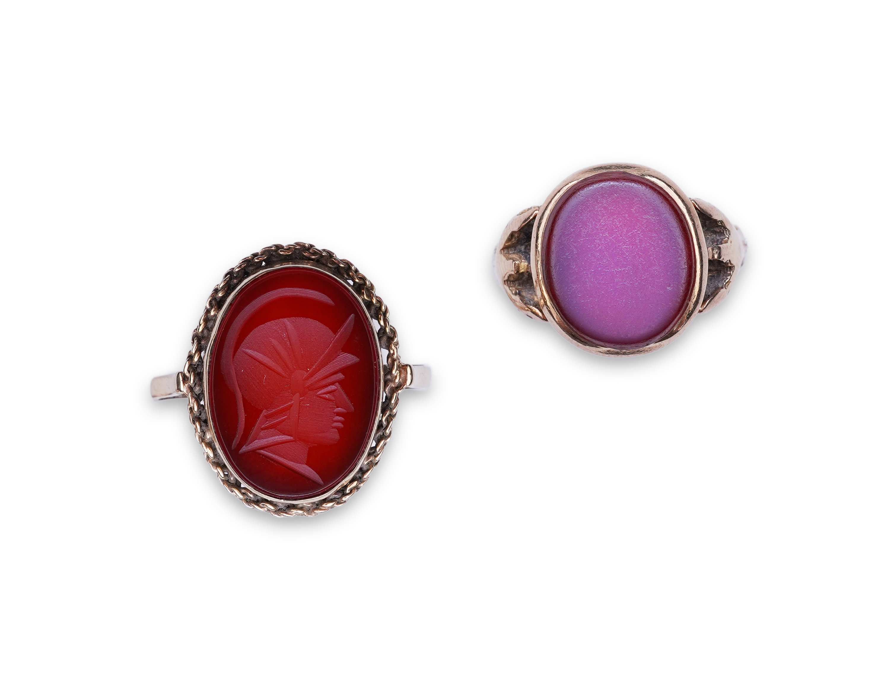 Two hardstone rings